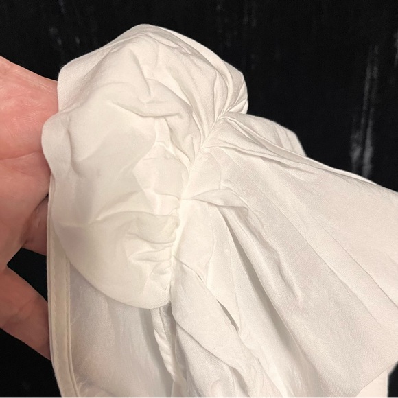 WeWoreWhat Blanca Wrap Dress Womens Size Small White Plunge Long Sleeve Poplin - Picture 7 of 16